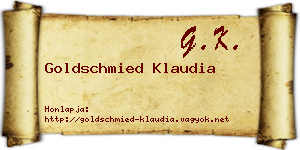 Goldschmied Klaudia névjegykártya